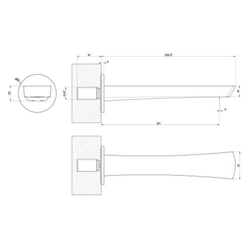 Immagine di Gessi VENTAGLIO bocca per vasca a parete, finitura cromo 72103#031