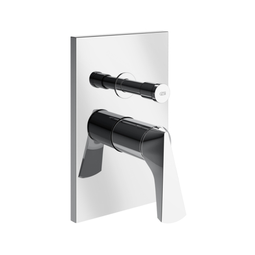 Immagine di Gessi VENTAGLIO miscelatore per doccia a parete, 2 vie con deviatore, senza corpo incasso, finitura cromo 72079#031