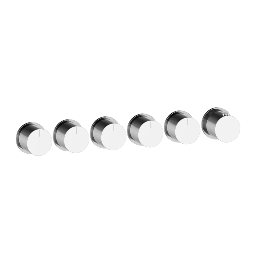 Immagine di Gessi VENTAGLIO miscelatore termostatico a parete, 5 uscite indipendenti, installazione verticale o orizzontale, senza corpo incasso, finitura cromo 63440#031