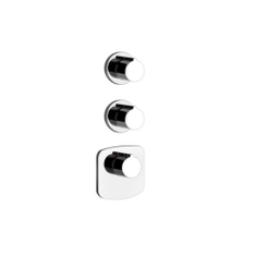Immagine di Gessi WELLNESS miscelatore termostatico a parete alla portata, 2 uscite indipendenti, installazione verticale o orizzontale, senza corpo incasso, finitura cromo 43234#031