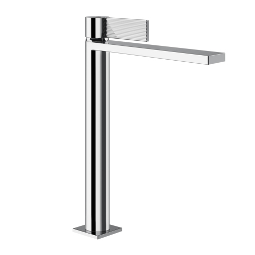 Immagine di Gessi INVERSO RIGATO miscelatore lavabo alto H.32 cm, senza scarico, con flessibili, finitura cromo 73504#031