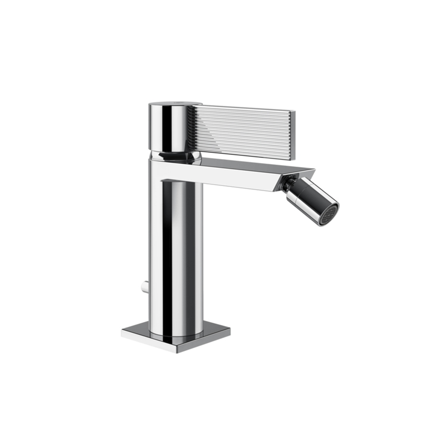 Immagine di Gessi INVERSO RIGATO miscelatore bidet, con scarico e flessibili, finitura cromo 73507#031