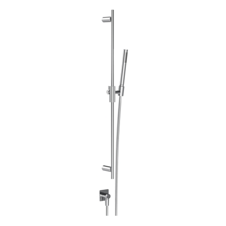 Immagine di Gessi INVERSO RIGATO asta saliscendi con presa acqua, doccetta anticalcare e flessibile 150 cm, finitura cromo 73541#031