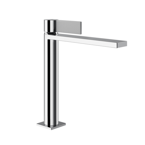Immagine di Gessi INVERSO DIAMANTATO miscelatore lavabo medio H.25 cm, senza scarico, con flessibili, finitura cromo 73606#031