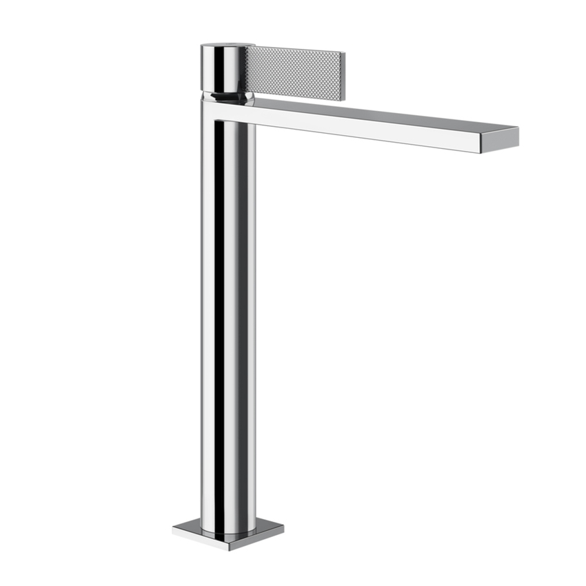 Immagine di Gessi INVERSO DIAMANTATO miscelatore lavabo alto H.32 cm, senza scarico, con flessibili, finitura cromo 73604#031