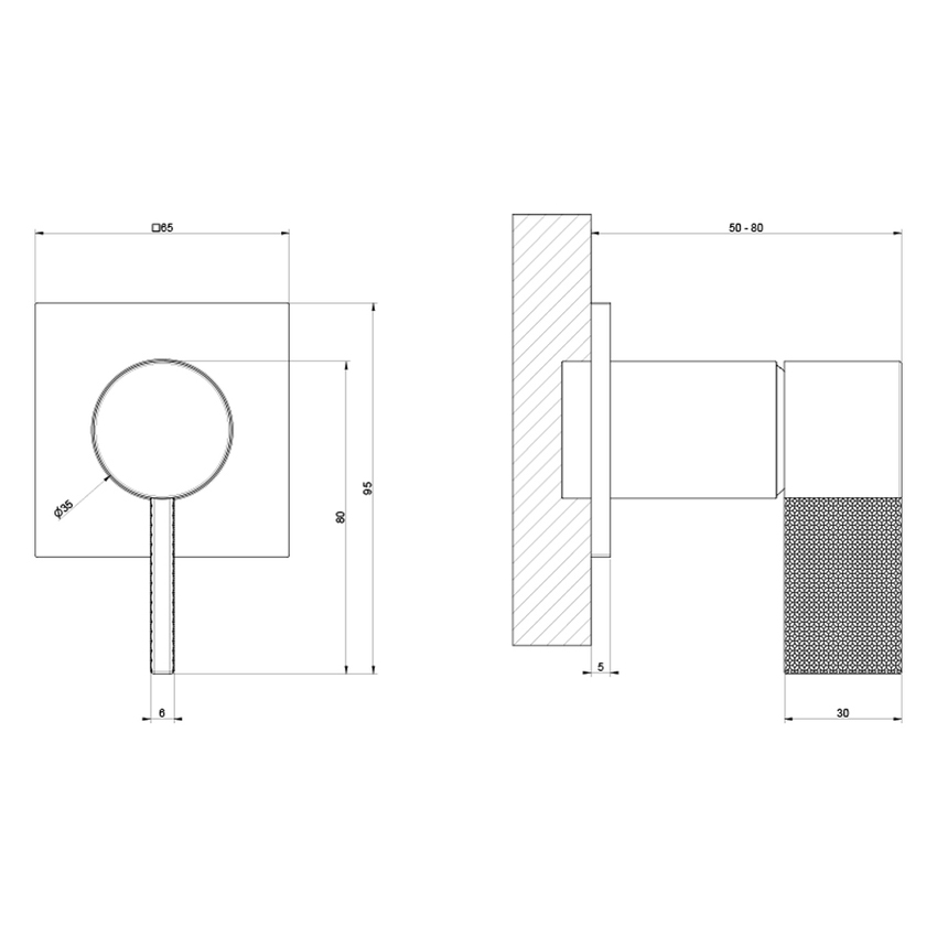 Immagine di Gessi INVERSO DIAMANTATO miscelatore per lavabo, a parete, da incasso, senza corpo incasso, finitura cromo 73609#031