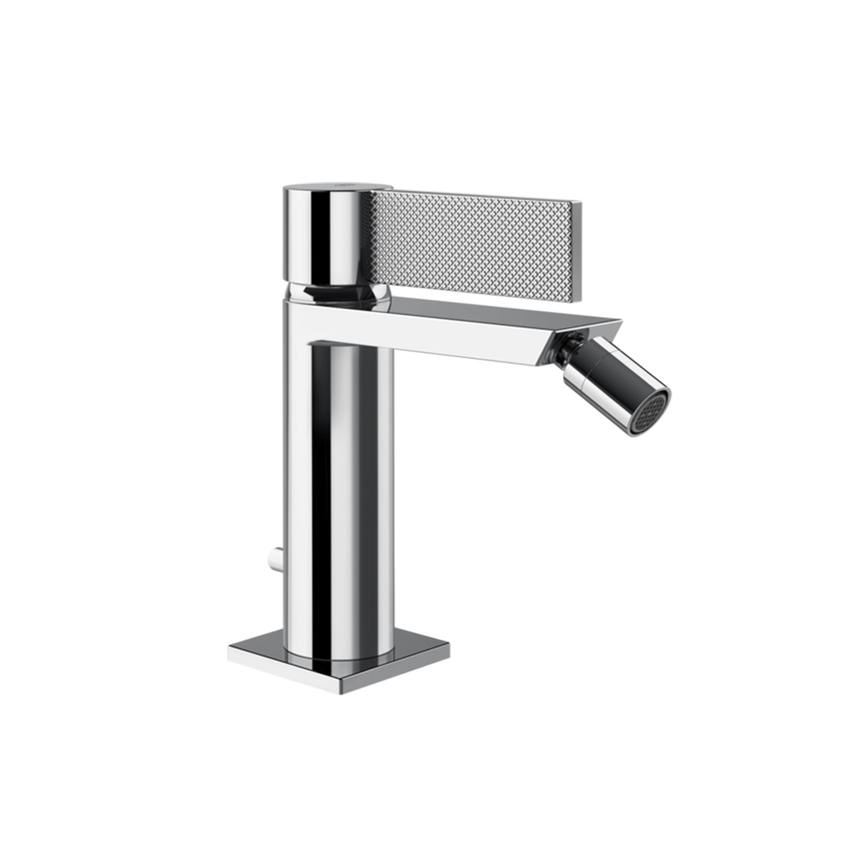 Immagine di Gessi INVERSO DIAMANTATO miscelatore bidet, con scarico e flessibili, finitura cromo 73607#031