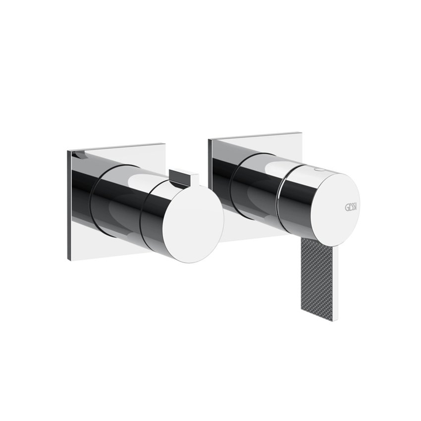 Immagine di Gessi INVERSO DIAMANTATO miscelatore a parete, per doccia, 2 vie, senza corpo incasso, finitura cromo 73638#031