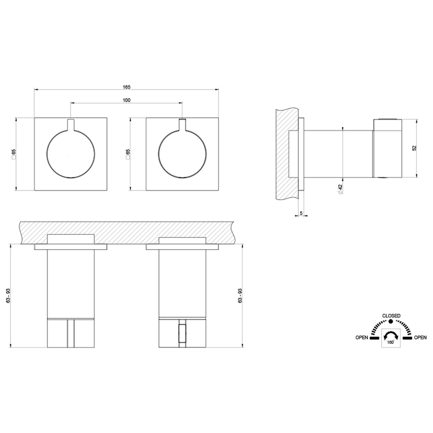 Immagine di Gessi INVERSO miscelatore termostatico per doccia, da incasso, 2 vie, senza corpo incasso, finitura finox brushed nickel 73034#149
