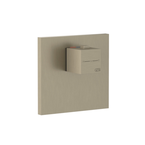 Immagine di Gessi SHOWER miscelatore termostatico per doccia, da incasso, ad alta portata, senza corpo incasso, finitura finox brushed nickel 43252#149