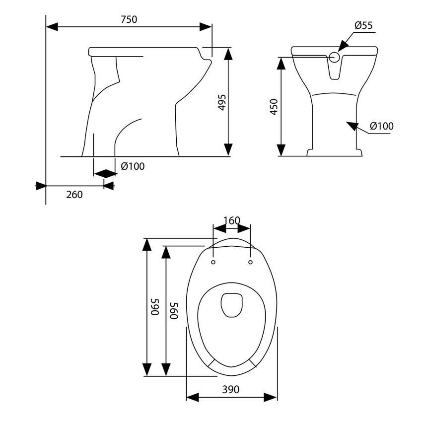 Immagine di Bocchi FAST vaso per disabili a pavimento, con scarico a pavimento, senza sedile, colore bianco finitura lucido NS99545