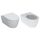 Geberit ICON set sanitari sospesi, vaso Rimfree, con sedile a chiusura ammortizzata, bidet monoforo con troppopieno, colore bianco finitura lucido 501.663.00.1-501.898.00.1