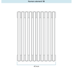 Immagine di Irsap TESI 3 CROMATO radiatore 10 elementi, H.200,2 L.47,4 P. 10,1 cm, finitura cromo Cod.50 RG320001050IR02N01