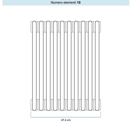 Immagine di Irsap TESI 3 CROMATO radiatore 10 elementi, H.200,2 L.47,4 P. 10,1 cm, finitura cromo Cod.50 RG320001050IR02N01