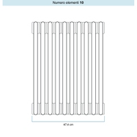 Immagine di Irsap TESI 3 CROMATO radiatore 10 elementi, H.180,2 L.47,4 P.10,1 cm, finitura cromo Cod.50 RG318001050IR02N02