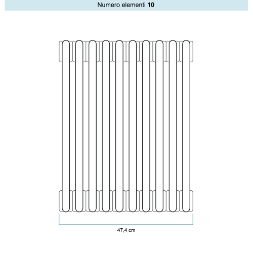 Immagine di Irsap TESI 3 CROMATO radiatore 10 elementi, H.180,2 L.47,4 P.10,1 cm, finitura cromo Cod.50 RG318001050IR02N02