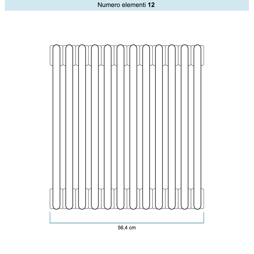 Immagine di Irsap TESI 3 CROMATO radiatore 12 elementi, H.180,2 L.56,4 P.10,1 cm, finitura cromo Cod.50 RG318001250IR02N01