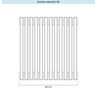 Immagine di Irsap TESI 2 CROMATO radiatore 12 elementi, H.200,2 L.56,4 P.6,5 cm, finitura cromo Cod.50 RG220001250IR02N02