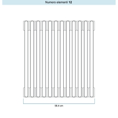 Immagine di Irsap TESI 2 CROMATO radiatore 12 elementi, H.200,2 L.56,4 P.6,5 cm, finitura cromo Cod.50 RG220001250IR02N02