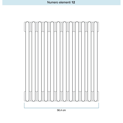 Immagine di Irsap TESI 2 CROMATO radiatore 12 elementi, H.200,2 L.56,4 P.6,5 cm, finitura cromo Cod.50 RG220001250IR02N02