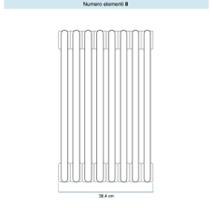 Immagine di Irsap TESI 2 CROMATO radiatore 8 elementi, H.180,2 L.38,4 P.6,5 cm, finitura cromo Cod.50 RG218000850IR02N02