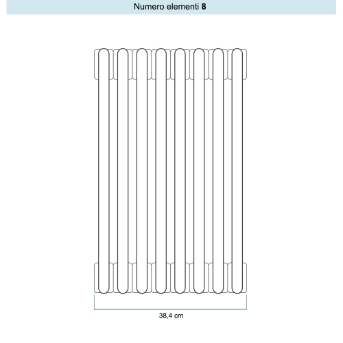 Immagine di Irsap TESI 2 CROMATO radiatore 8 elementi, H.180,2 L.38,4 P.6,5 cm, finitura cromo Cod.50 RG218000850IR02N02