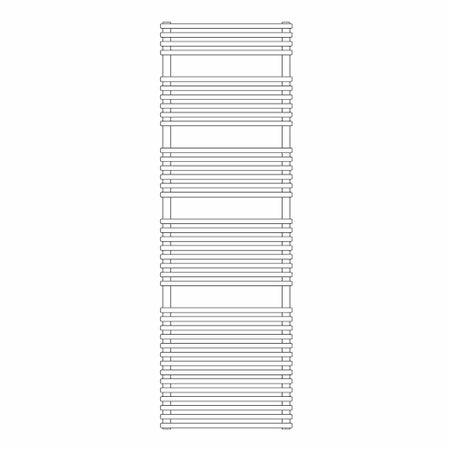 Immagine di Irsap FLAUTO CROMATO scaldasalviette, 38 tubi, 4 intervalli, H.155,8 L.55,6 P.4,6 cm, finitura cromo Cod.50 FTL055B50IR01NNN02
