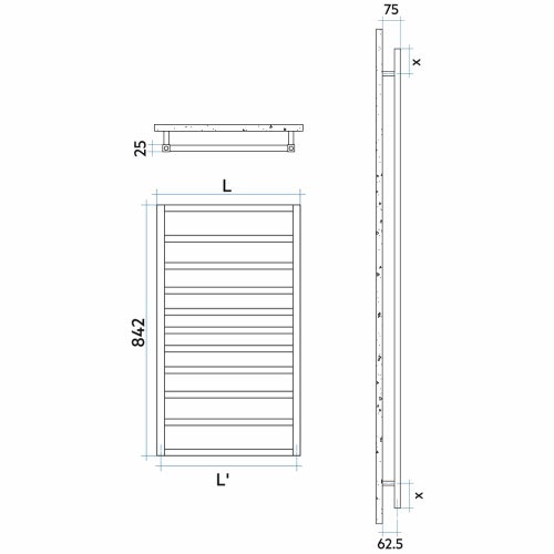 Immagine di Irsap TOLE' scaldasalviette, per riscaldamento tradizionale, 11 tubi, H.84,2 L.58,1 P.4,74 cm, finitura cromo Cod.50 TCP058B50IR01NNN01