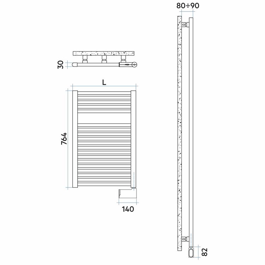 Immagine di Irsap NOVO CROMATO ELETTRICO scaldasalviette 19 tubi H.76,4 L.50 P.3 cm con modulo bluetooth integrato, finitura cromo Cod.50 NLP050Y50IR01NNN
