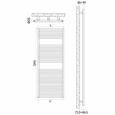 Immagine di Irsap STILE' scaldasalviette, 22 tubi, 2 intervalli, H.129,2 L.58,1 P.2,5 cm, finitura acciaio inox satinato Cod.AS SLM058BASIR01NNN02