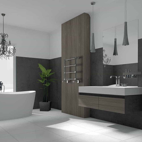 Immagine di Irsap MINUETTE scaldasalviette 4 tubi H.59,6 L.54 P.6 cm, 3 intervalli, finitura cromo Cod.50 MGS054B50IR01NNN01