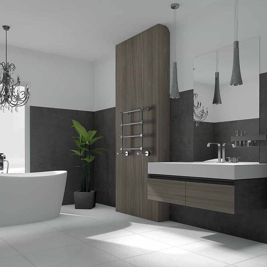 Immagine di Irsap MINUETTE scaldasalviette 4 tubi H.59,6 L.54 P.6 cm, 3 intervalli, finitura cromo Cod.50 MGS054B50IR01NNN01