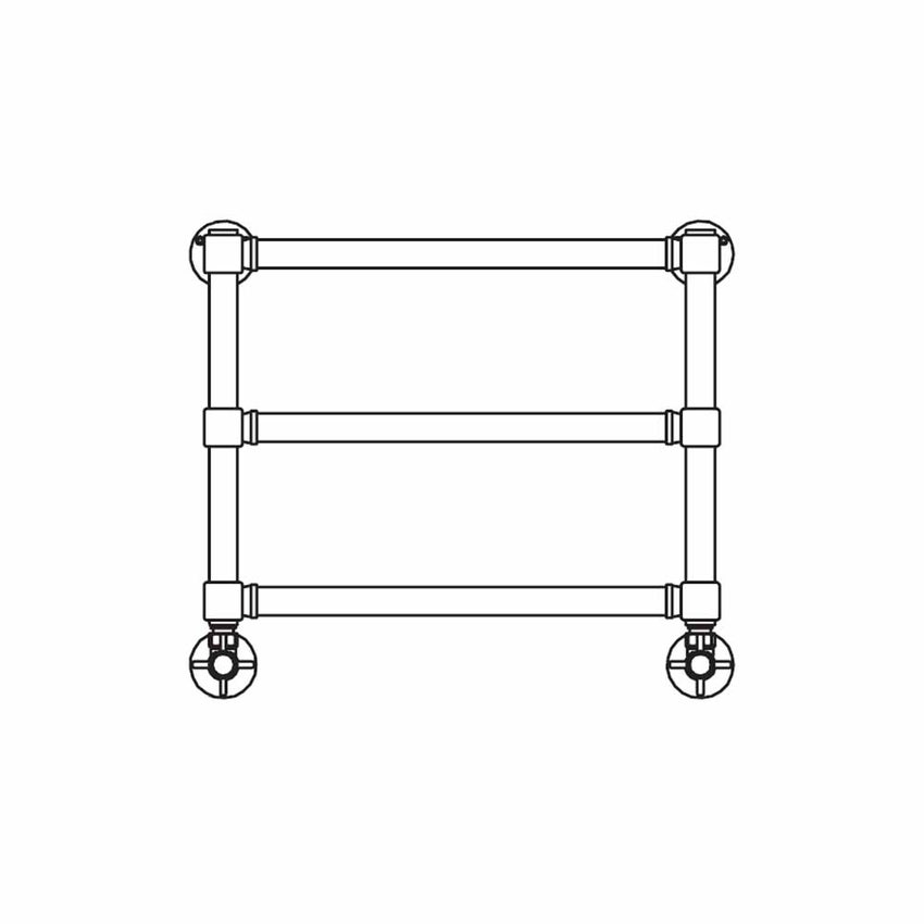 Immagine di Irsap MINUETTE scaldasalviette 3 tubi H.41,4 L.54 P.6 cm, 2 intervalli, finitura cromo Cod.50 MGU054B50IR01NNN01