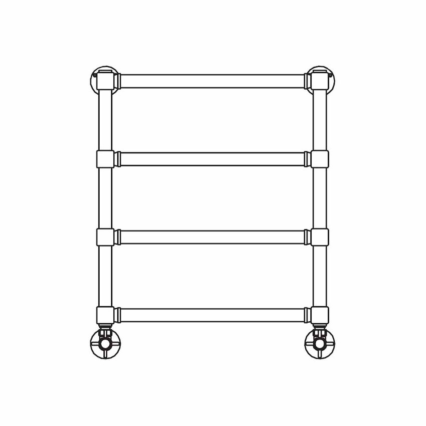 Immagine di Irsap MINUETTE scaldasalviette 4 tubi H.59,6 L.54 P.6 cm, 3 intervalli, finitura cromo Cod.50 MGS054B50IR01NNN01