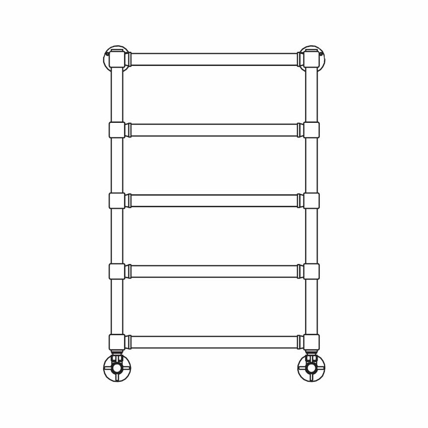 Immagine di Irsap MINUETTE scaldasalviette 5 tubi H.77,8 L.54 P.6 cm, 4 intervalli, finitura bronzo spazzolato Cod.54 MGP054B54IR01NNN01