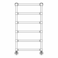 Immagine di Irsap MINUETTE scaldasalviette 6 tubi H.96 L.54 P.6 cm, 5 intervalli, finitura bronzo spazzolato Cod.54 MGM054B54IR01NNN01