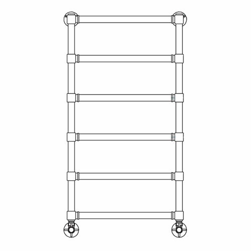 Immagine di Irsap MINUETTE scaldasalviette 6 tubi H.96 L.54 P.6 cm, 5 intervalli, finitura bronzo spazzolato Cod.54 MGM054B54IR01NNN01