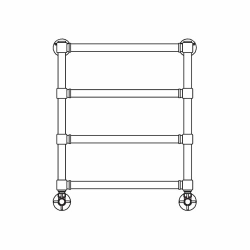 Immagine di Irsap MINUETTE scaldasalviette 4 tubi H.59,6 L.54 P.6 cm, 3 intervalli, finitura nickel satinato Cod.6E MGS054B6EIR01NNN