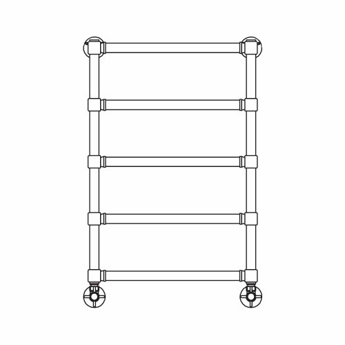 Immagine di Irsap MINUETTE scaldasalviette 5 tubi H.77,8 L.54 P.6 cm, 4 intervalli, finitura nickel satinato Cod.6E MGP054B6EIR01NNN