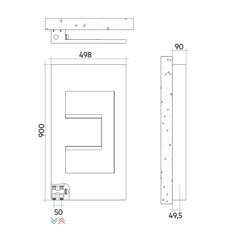 Immagine di Irsap DEDALO radiatore H.90 L.49,8 P.9 cm, senza LED, colore bianco standard finitura lucido Cod.01 DEDP049B01IRANN001