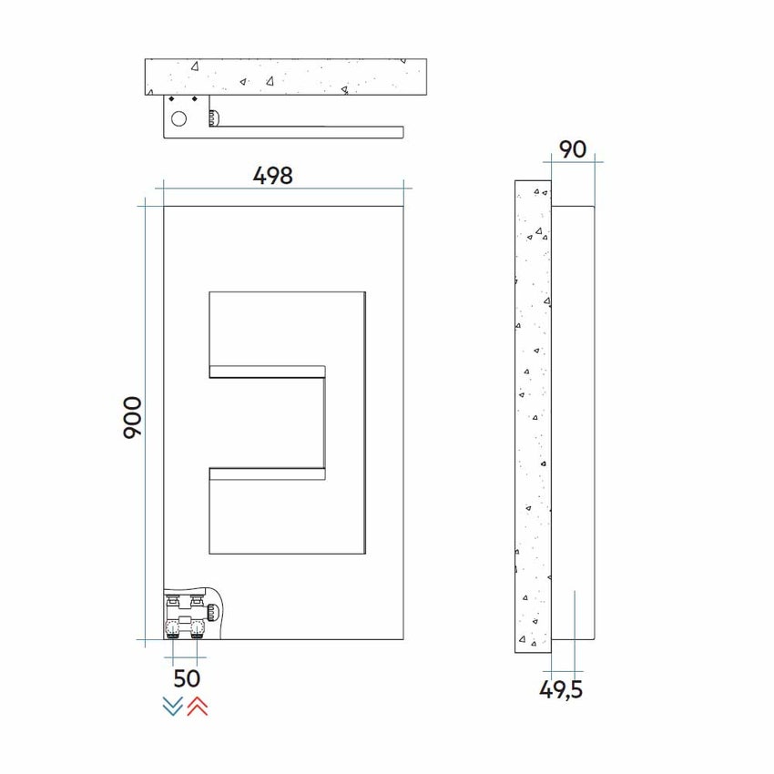 Immagine di Irsap DEDALO radiatore H.90 L.49,8 P.9 cm, senza LED, colore bianco standard finitura lucido Cod.01 DEDP049B01IRANN001