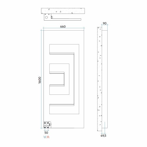 Immagine di Irsap DEDALO radiatore H.160 L.66 P.9 cm, con LED, colore bianco standard finitura lucido Cod.01 DEDL066B01IRALN-LED-AA