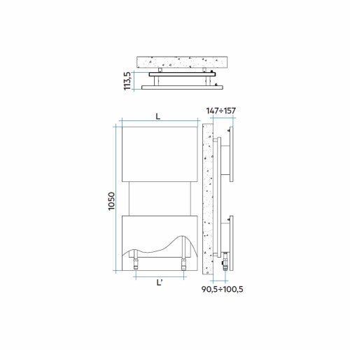 Immagine di Irsap M'AMA radiatore H.105 L.55 P.11,35 cm, colore bianco standard finitura lucido Cod.01 MAMP055B01IRANN001