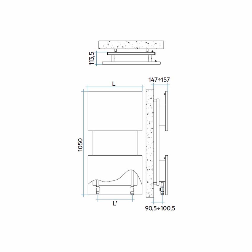 Immagine di Irsap M'AMA radiatore H.105 L.55 P.11,35 cm, colore bianco standard finitura lucido Cod.01 MAMP055B01IRANN001