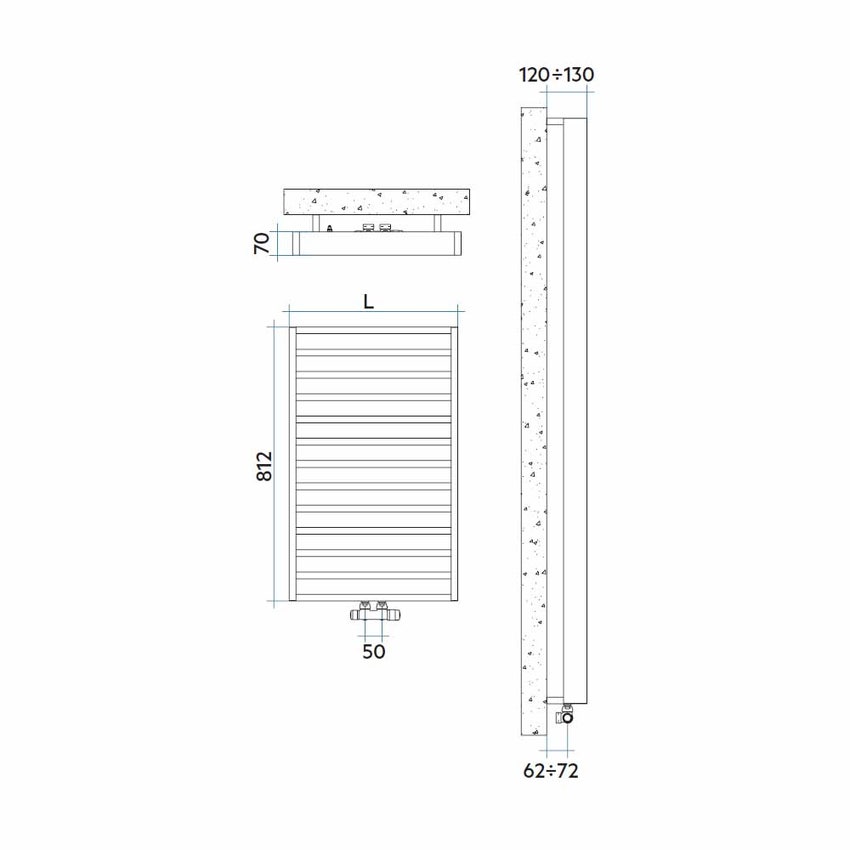 Immagine di Irsap IT IS radiatore 13 tubi H.81,2 L.60 P.7 cm, finitura cromo Cod.50 ITP060B50IR01NNN01