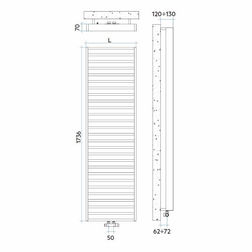 Immagine di Irsap IT IS radiatore 27 tubi H.173,6 L.60 P.7 cm, finitura cromo Cod.50 ITE060B50IR01NNN02
