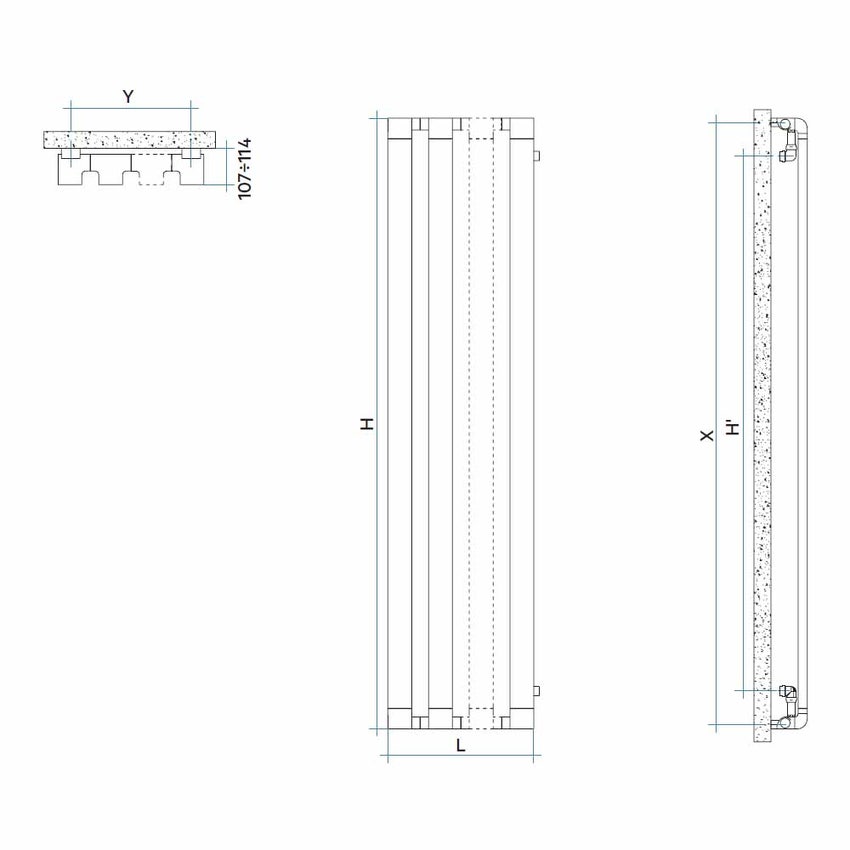 Immagine di Irsap STEP_V radiatore 6 elementi H.60 L.67 P.10,7 cm, finitura cromo Cod.50 SE106000650IR01