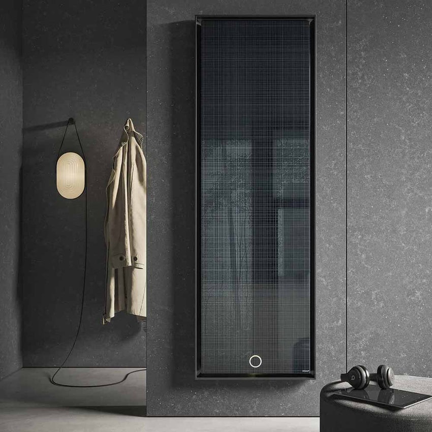 Immagine di Irsap FACE ZERO AIR radiatore raso muro H.180 L.50 P.7.5 cm, pannello radiante e cornice, colore bianco standard finitura lucido Cod.01 FCVE050B01IRANI001