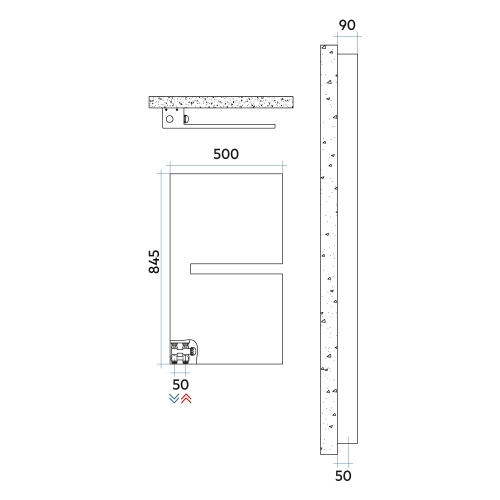Immagine di Irsap SEQUENZE S radiatore H.84,5 L.50 P. 9 cm, colore bianco standard finitura lucido Cod.01 SQZS050B01IRANN001