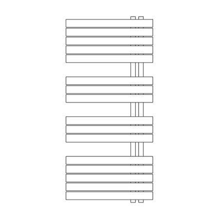 Immagine di Irsap SOUL_S radiatore 16 tubi H.117,6 L.55 P.3,8 cm, 3 intervalli, colore bianco standard finitura lucido Cod.01 URS055B01IR01NNN01